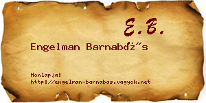Engelman Barnabás névjegykártya